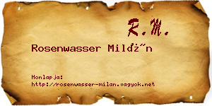 Rosenwasser Milán névjegykártya